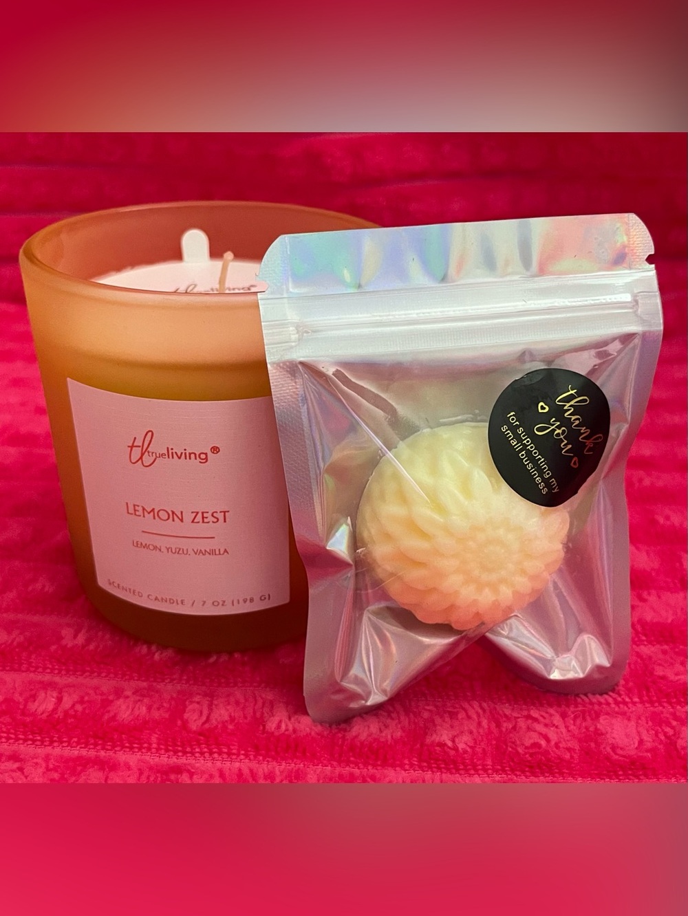 Lemon Zest Scented Candle And Gitchi's Goats Milk Soap
Lemon Scented